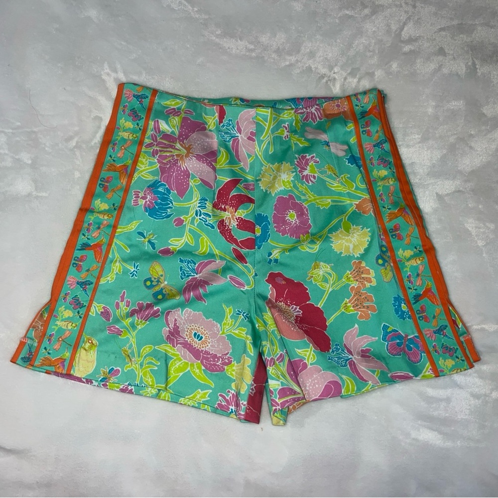 Gretchen Scott Women's Shorty Shorts Bird And Bees Turquoise S NWT CUTE